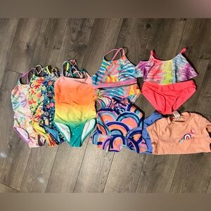 Lot of 7 Cat & Jack Girls Swimsuits, Size XS